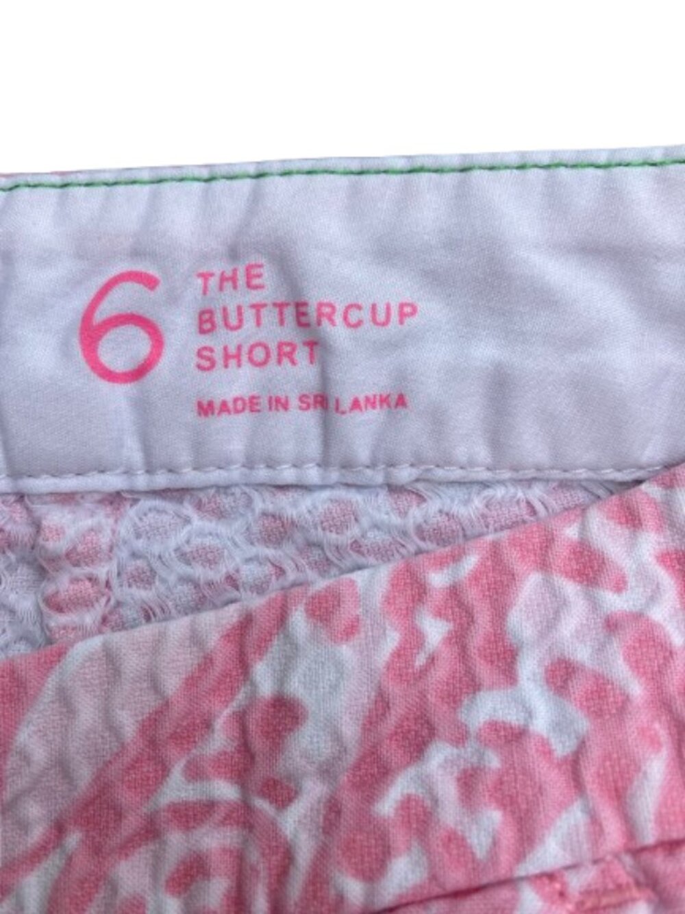 Lilly Pulitzer Shorts 4 1/2" Buttercup Cotton Scalloped Hem Pink White Midrise 6 - Picture 6 of 10